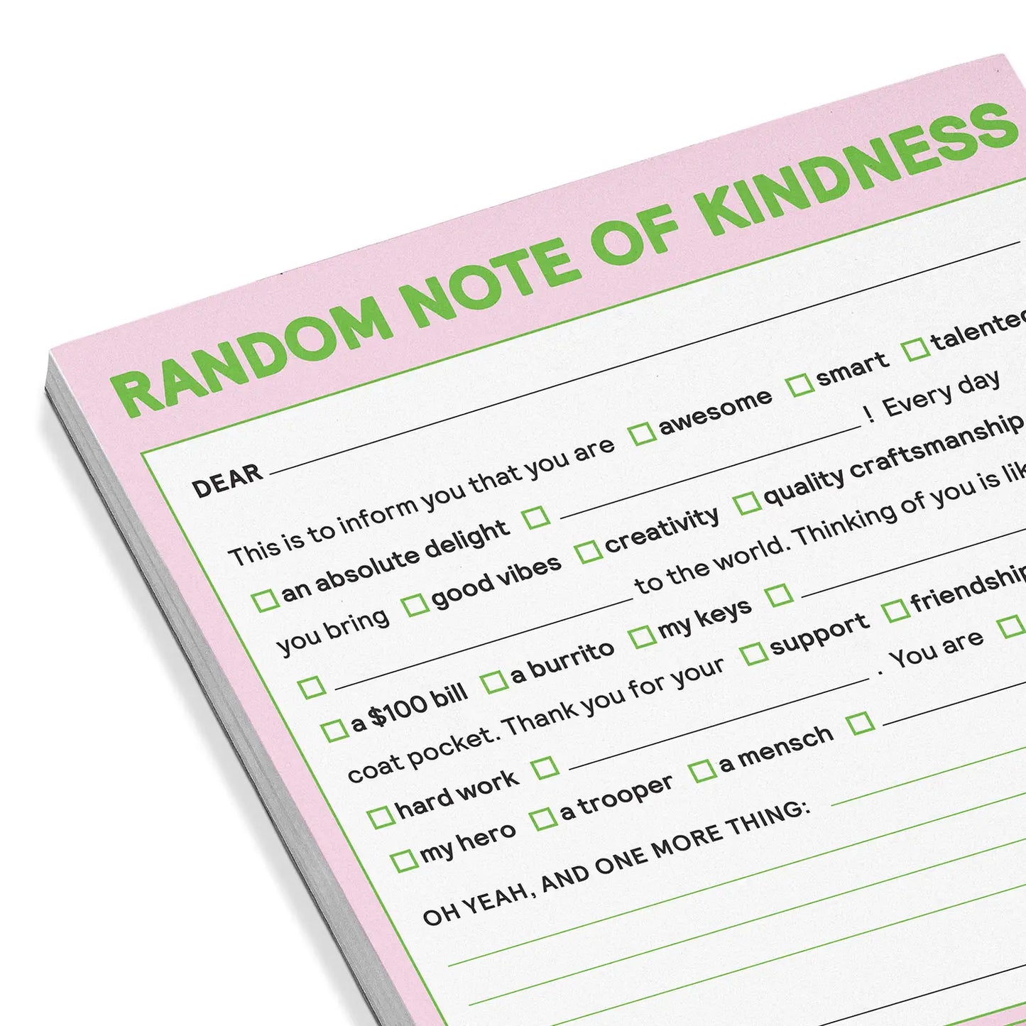 Random Note of Kindness Nifty Note Pad -50 Sheets