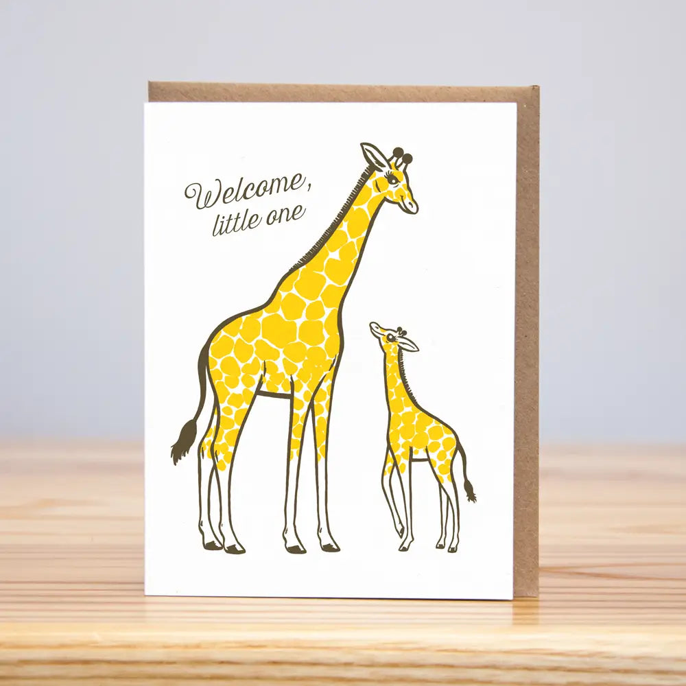 Welcome Little One Baby Giraffe Card