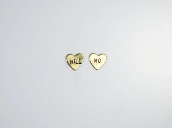 Load image into Gallery viewer, Hell No Heart Earrings
